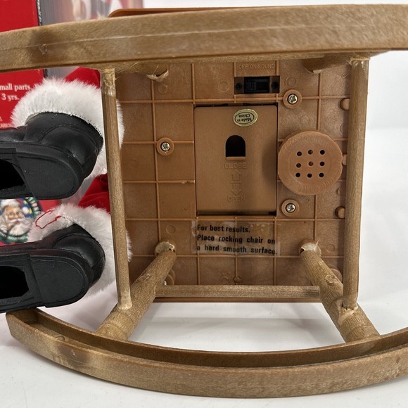 Christmas Santa Claus in Rocking Chair 16" TALL, MUSIC Sings Jingle Bells 1991 - Picture 13 of 13
